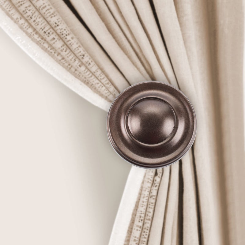 Deco Window Holdback/Curtain Tieback (Set of 2) Spin Medallion Brown Oil Rubbed - Image 1